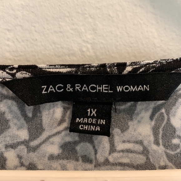 Zac & Rachel Woman Black and White Blouse * 1X - Picture 2 of 13
